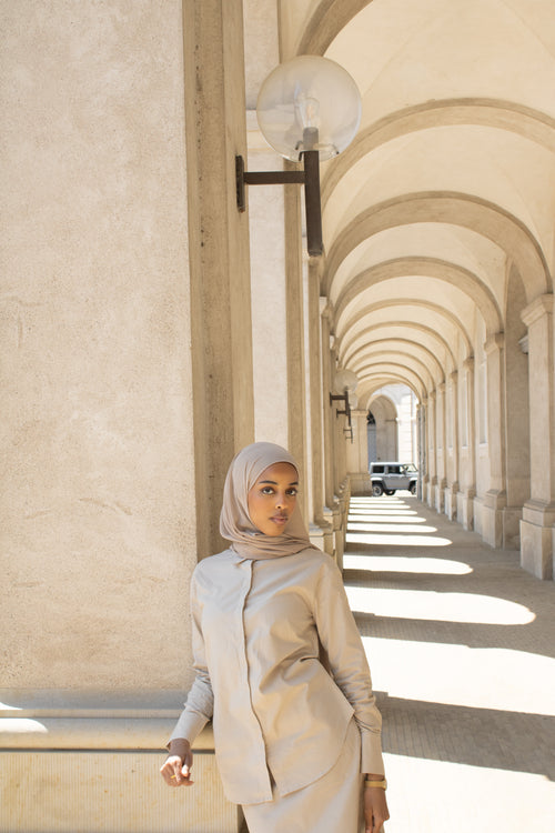 SAND COTTON-LINEN SHIRT